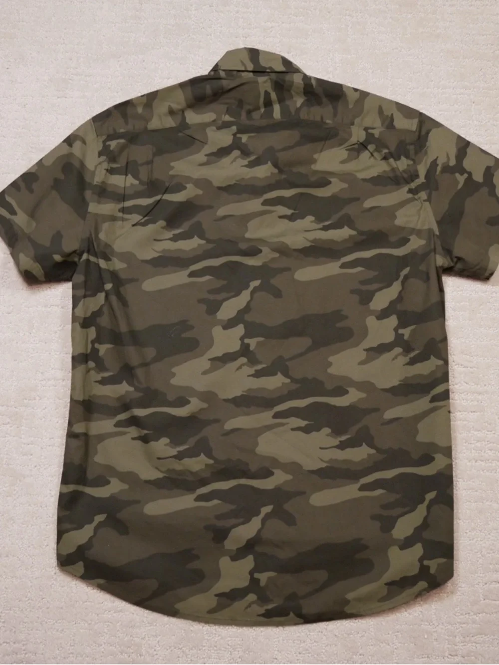 J.Crew Mens Camo‎ Flex Washed Short Sleeve Button Down Shirt AP630 Green M NEW